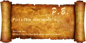 Polifka Barabás névjegykártya